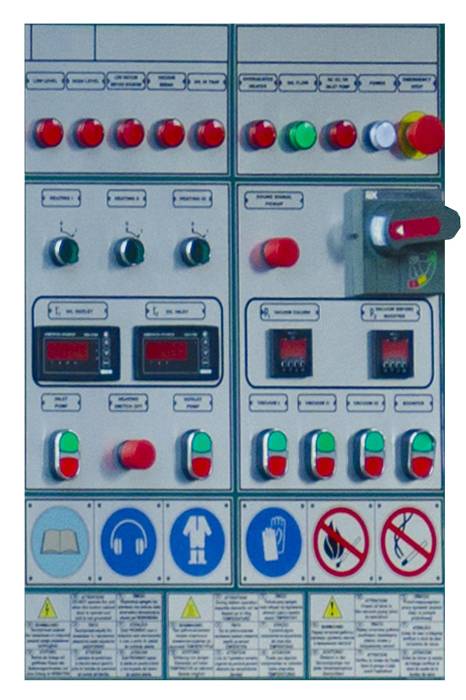 control panel of GlobeCore oil purification plant