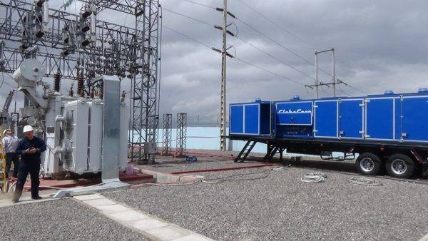 Transformer Oil Regeneration Unit CMM-12R at electricity substation.